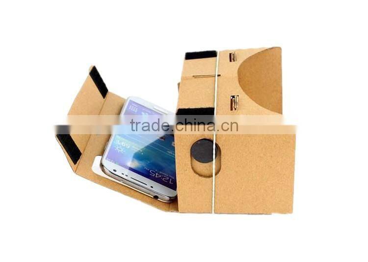 37MM Big Lens Google Cardboard V2.0 VR Box Cardboard 3D Glasses with headwrap