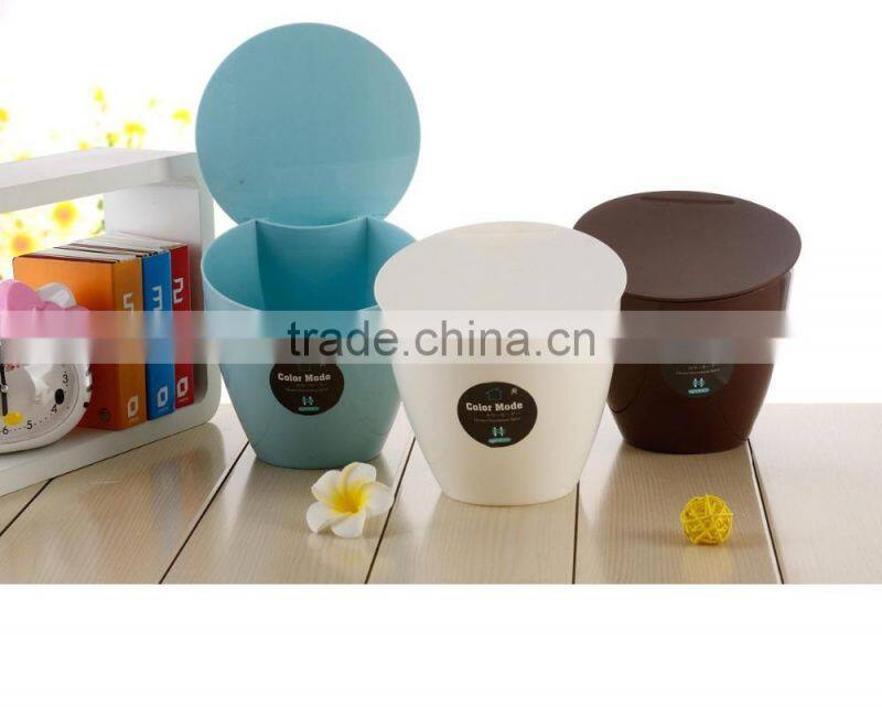 plastic dust bin trash can Simple European style waste bins PP dust bin shake covered trash can cute round trash can with lid
