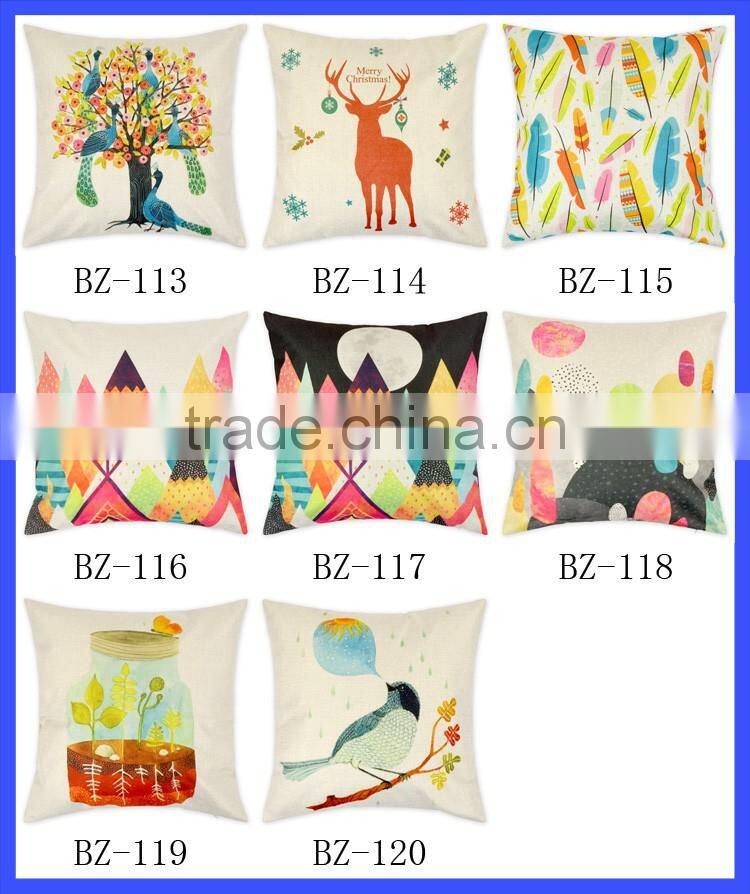 wholesale christmas decorations cute digital print cartoon throw pillow case