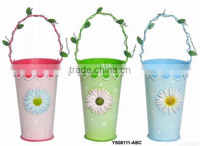 colorful and cheap Metal pot hanger for garden 7.5"H