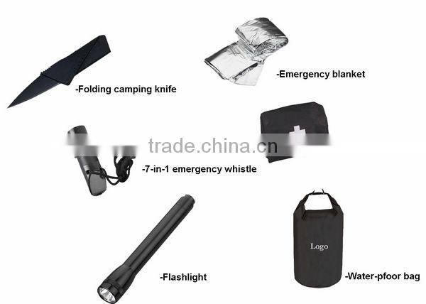 YY12129 Survival kit in water-proof bag