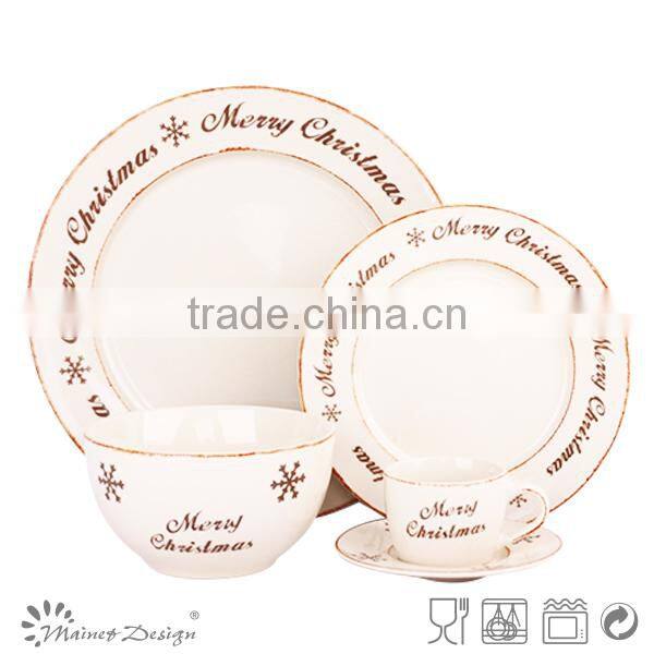Decorative Christmas snowflake letters tableware ceramic tableware