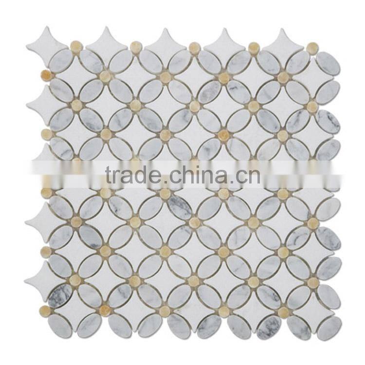 MM-CV273 Beautiful floor natural stone flower style marble mosaics