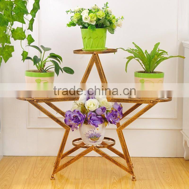 2016 composability star shape wrought iron flower pot stand