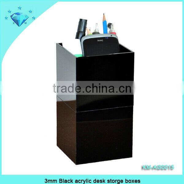 3mm black acrylic desk storge boxes