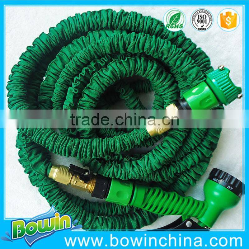 Factory direct export brass connector expandable garden hose with valve