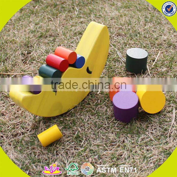 Wholesale hottest kids wooden balance blocks toy brain training wooden balance blocks toy W11F006
