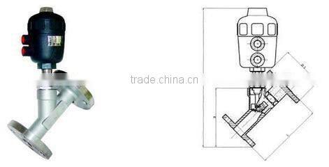 DN15 PTFE Seat SS304 Thread Connect Pneumatic Angle Seat Valve
