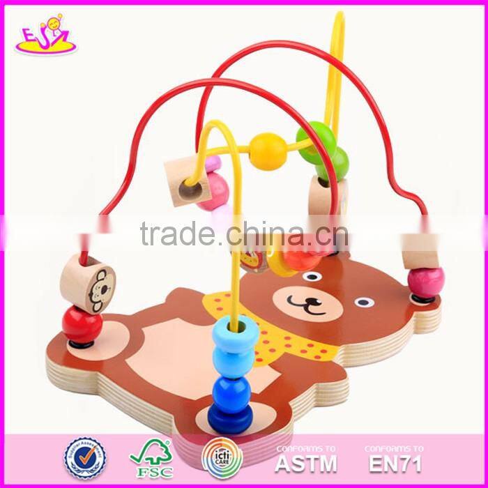 2017 new design funny kids play wooden wire bead maze toys W11B139