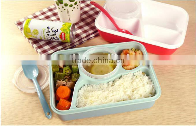China Lunch Box Bento Food Container 4cups Made In China,hot new product for 2015,CUSTOM plastic lunch box