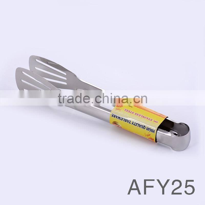 AFY25 High quality 9 inches kitchen utensils stainless steel food tong