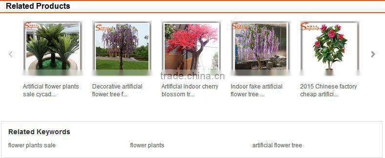 2015 Wholesale Decorative artificial flower tree fake wedding blossom tree flower trees and plants sale