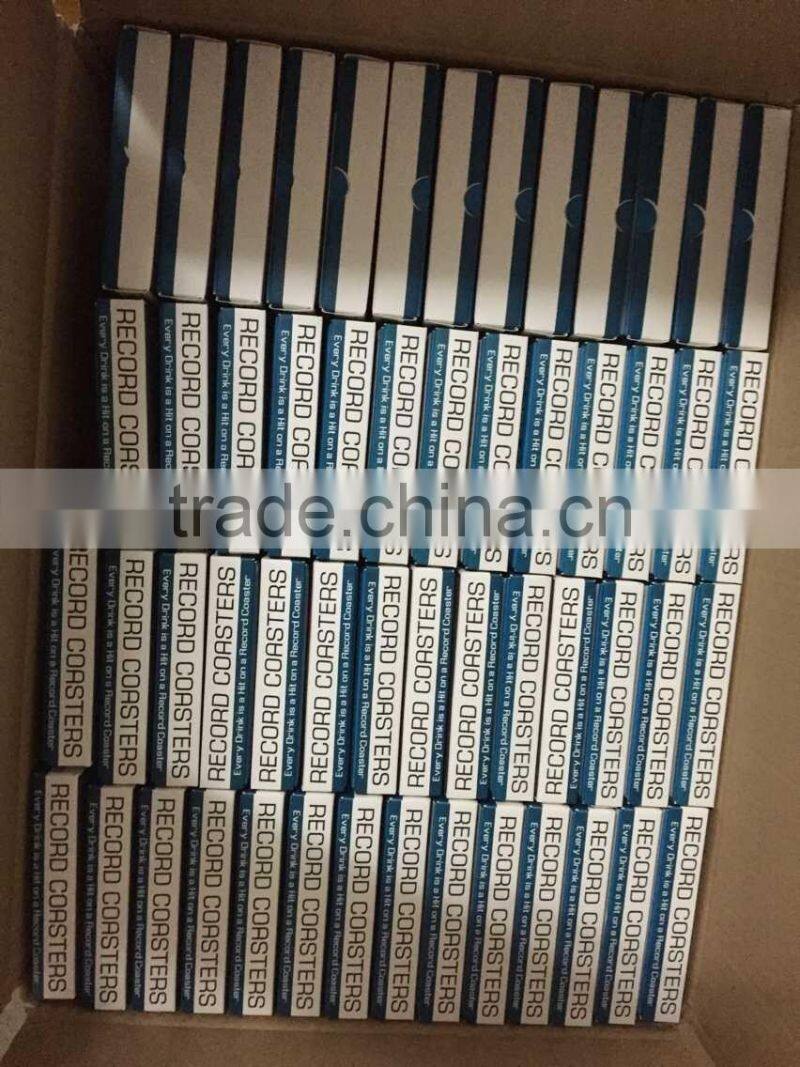 UCHOME 6pcs/ Set Novelty Vinyl Silicone Record Retro CD Type Drink Coasters Cup Mats