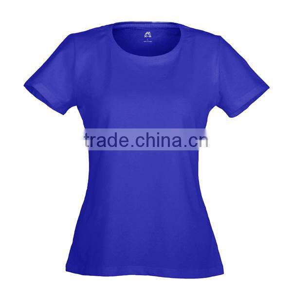 women navy blue round collar oem t-shirt