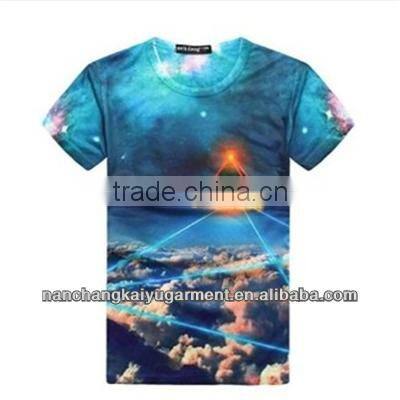European style fashion men short sleeve O-neck 3D printing T-shirt