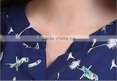 2015 Fashion Chiffon Long Sleeve Chiffon Shirts for Women