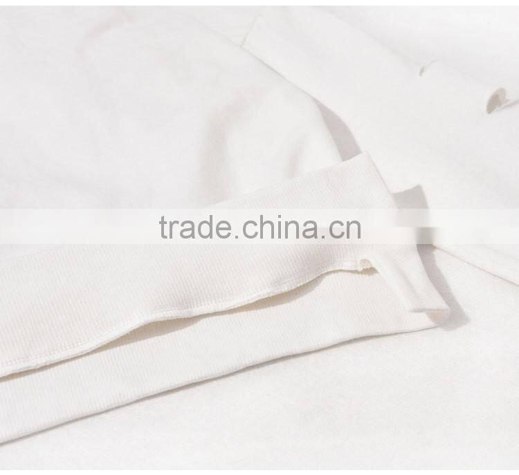 Custom latest design 100% cotton ripped cut long sleeve blank oversized sweatshirt for women