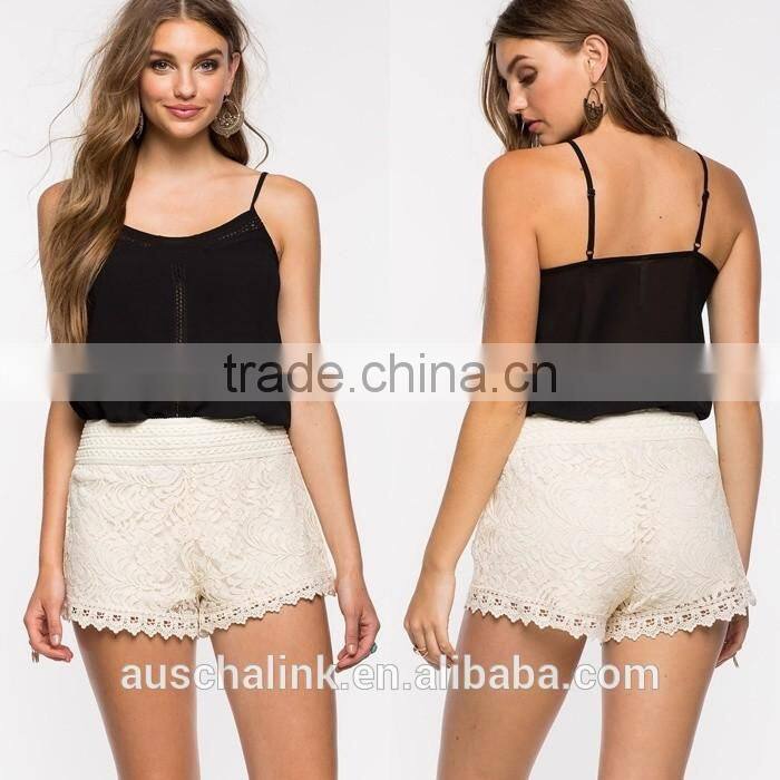 summer custom nice design women lace shorts OEM service