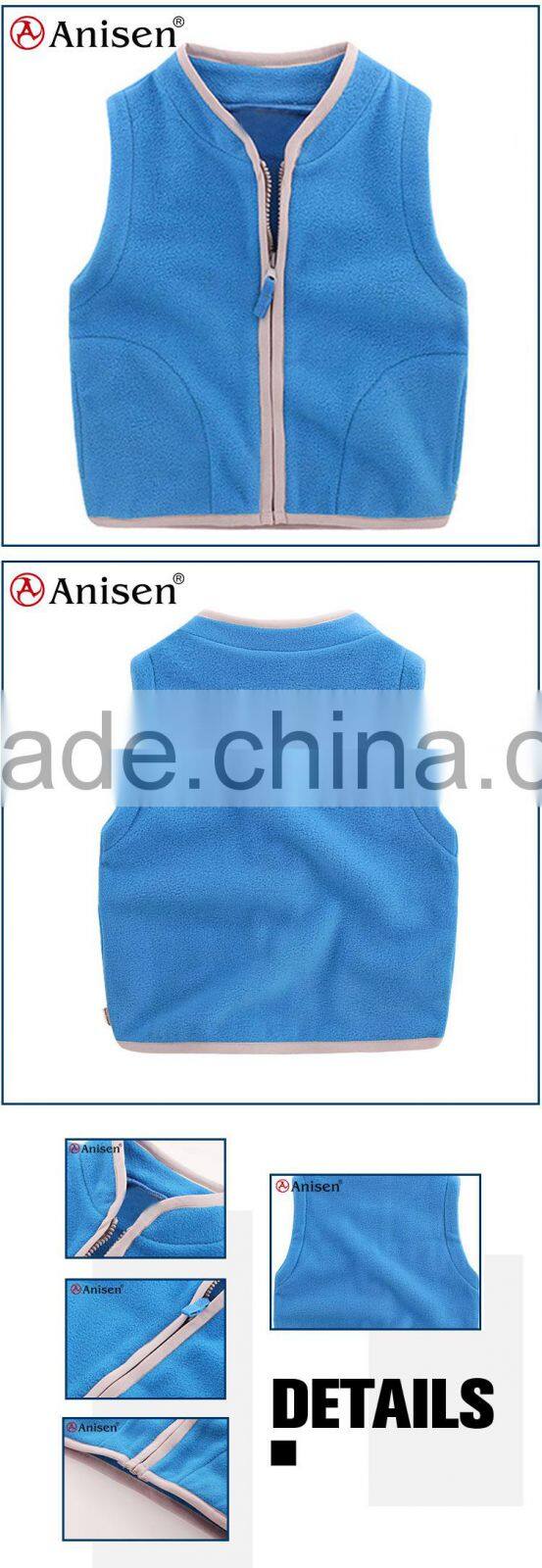 kids garments plain boutique pocket custom windproof polar fleece children's vests