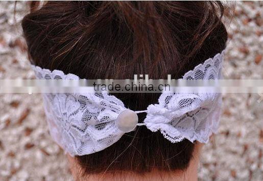 Fashion white HOT popular cotton spring lace wedding headband