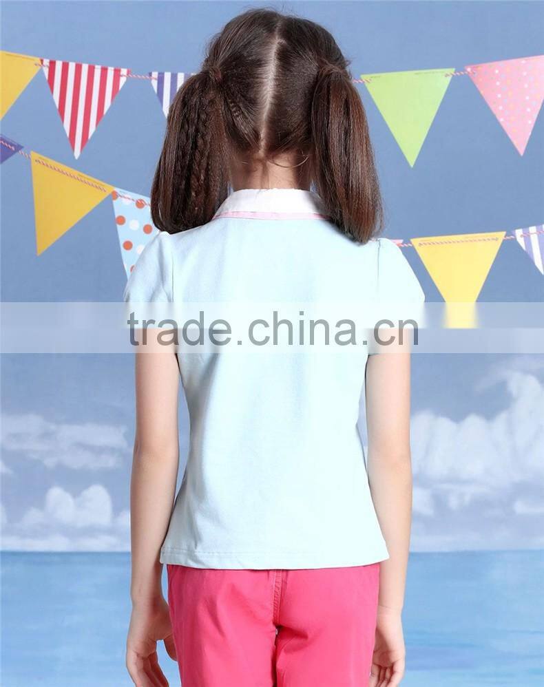 Little girl clothing suit kids bulk wholesale soft cotton children polo t shirt