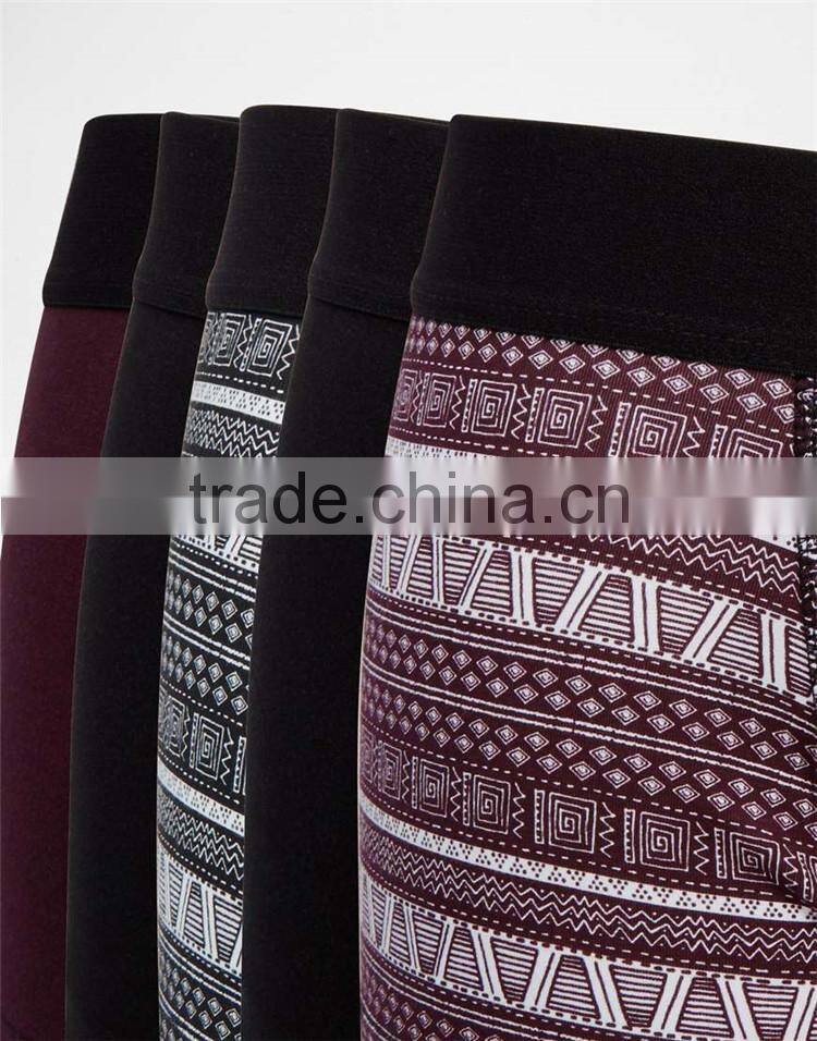 Tribal print mens trunks 10% spandex 90% cotton boxer briefs