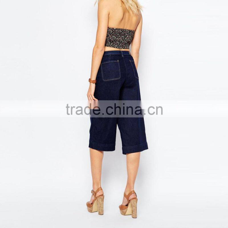 fashion fancy high waist jeans shorts women 2016 wide-legged denim