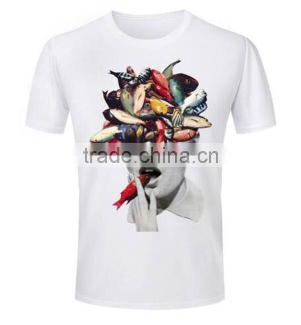 Customized top quality short sleeve men 3d printing t shirts