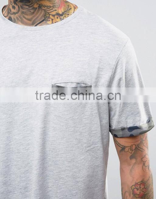 China OEM factory elegant business casual men's rolled sleeve t shirts