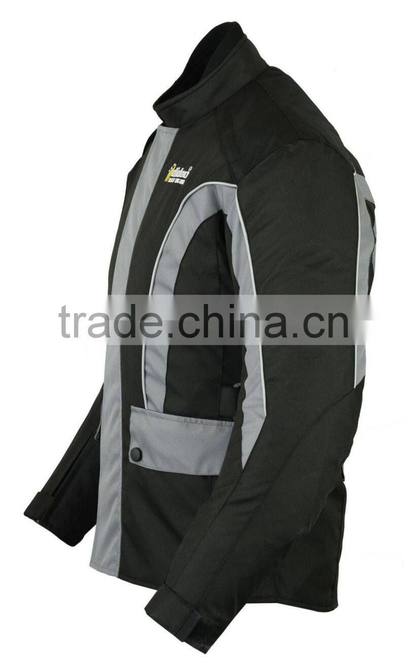 Men's Grey/Black Motorbike textile jacket