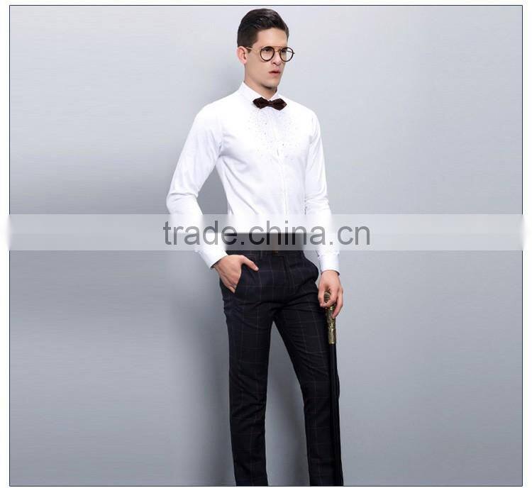 Top Quality White Dress Shirts Men Slim Fit