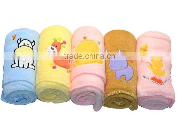 2016 lastest China Wholesale animal Embroidered baby blanket