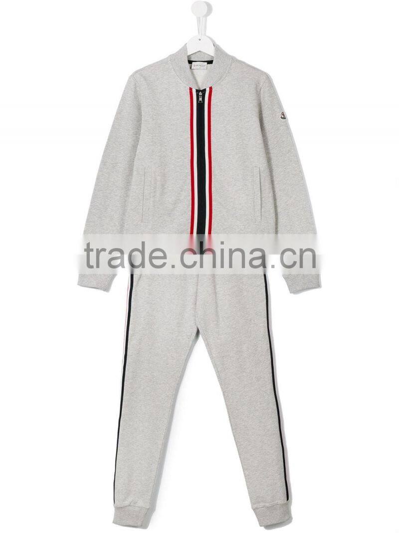 2017 wholesale fashion Custom sports suit Kids baby boy contrast pocket tracksuit children's clothing set
