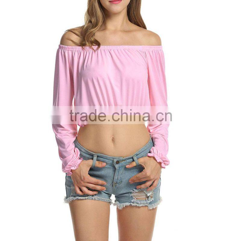 Women Blouse Off-Shoulder 2017 Fashion Casual Blouse & Top For Wholesale