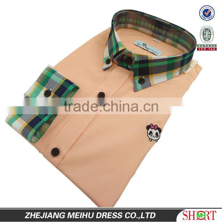 2016 Custom Panda Embroidered Casual Kid Shirt , Boy Shirt