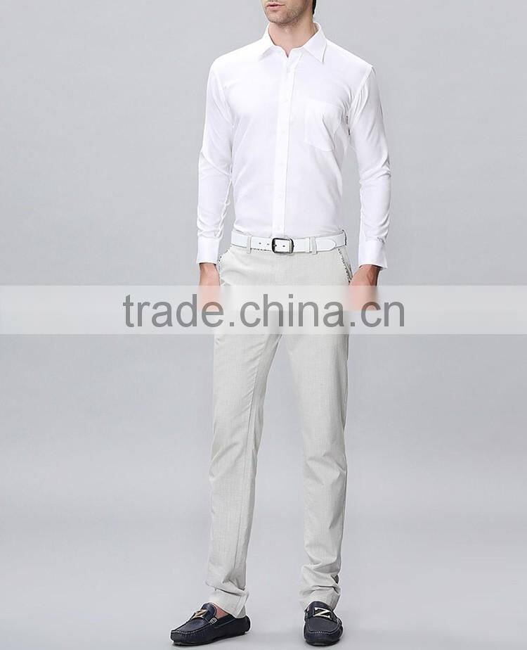 Wholesale pure cotton white shirts for men stylish quality men office shirts