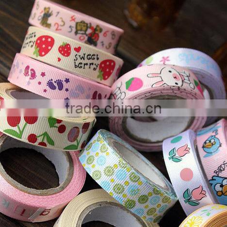 grosgrain ribbon with animal print