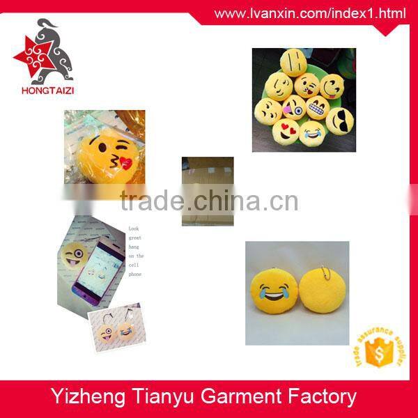 Top quality cute design certification stuffed toys custom plush cushion emoji pillows