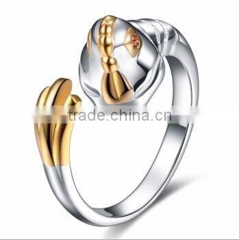 Old Chinese"Chinese Twelve Zodiac" Silver The Twelve Animal of Year Knuckle Open End Ring