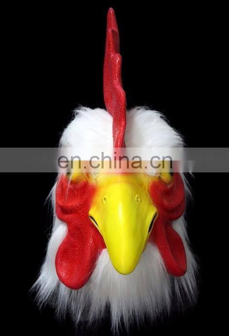 white Latex rooster Adults Mad Chicken cockerel Mask