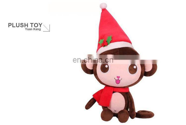 Soft toys 12'' stuffed red christmas monkey doll