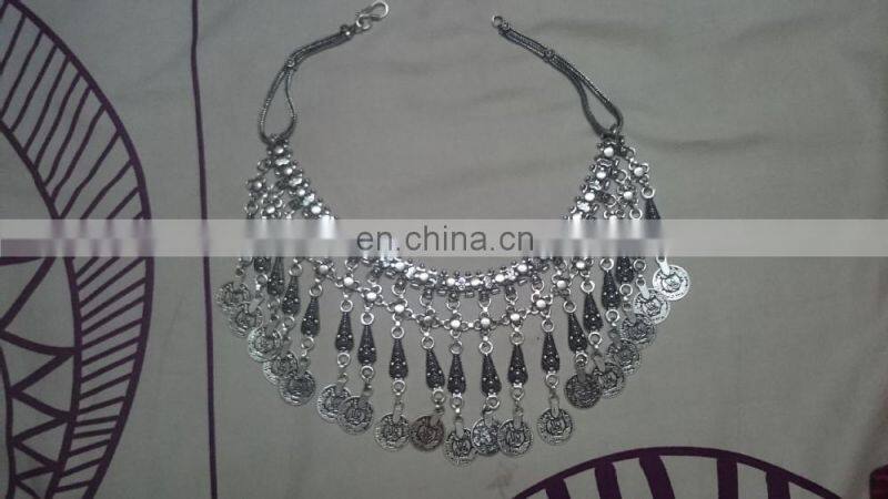 Vintage boho necklace Silver Coin necklace fashion necklaces for women
