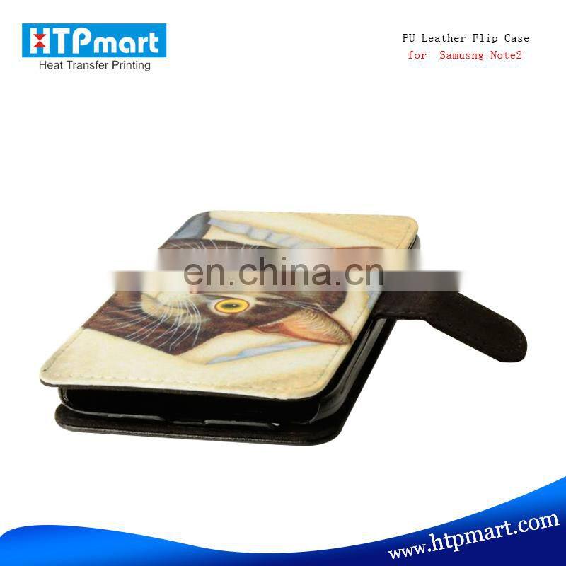 PU Leather Clamshell wallet card slot Sublimation blank leather Phone case for iPhone 7