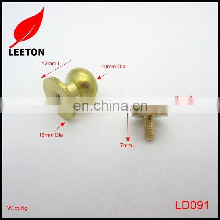 10mm round brass button stud for leather belt