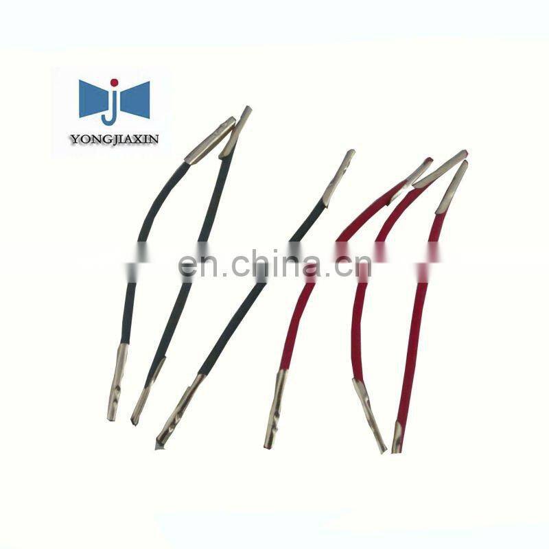 white elastic band with metal end