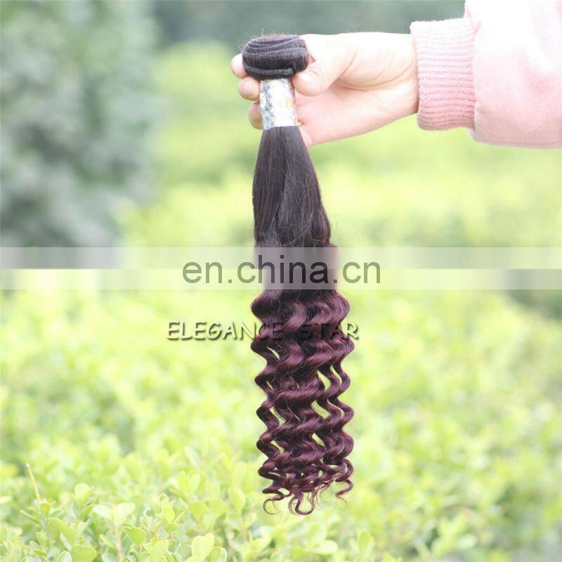 16" ombre red burgundy human hair weaves product healthy natural virgin peruvian funmi hair extensions
