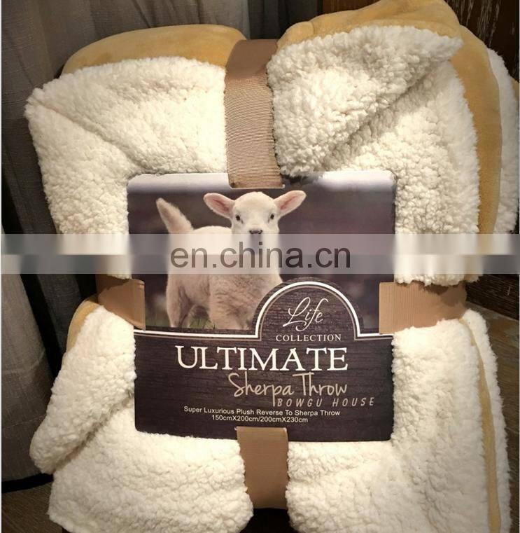 High quality cheap super king size mink double layer ply blanket