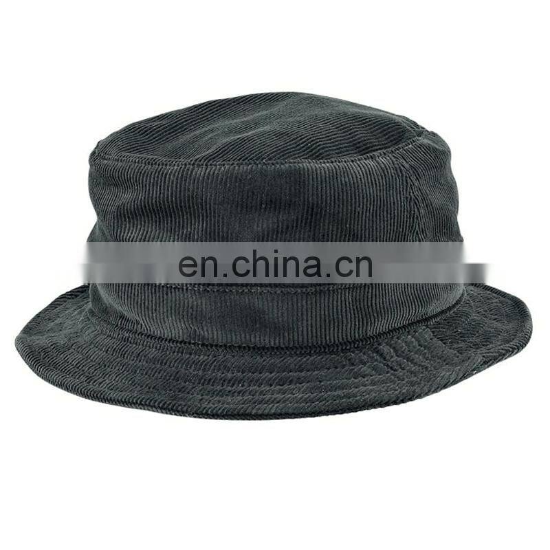 Top quality custom solid color corduroy bucket hat