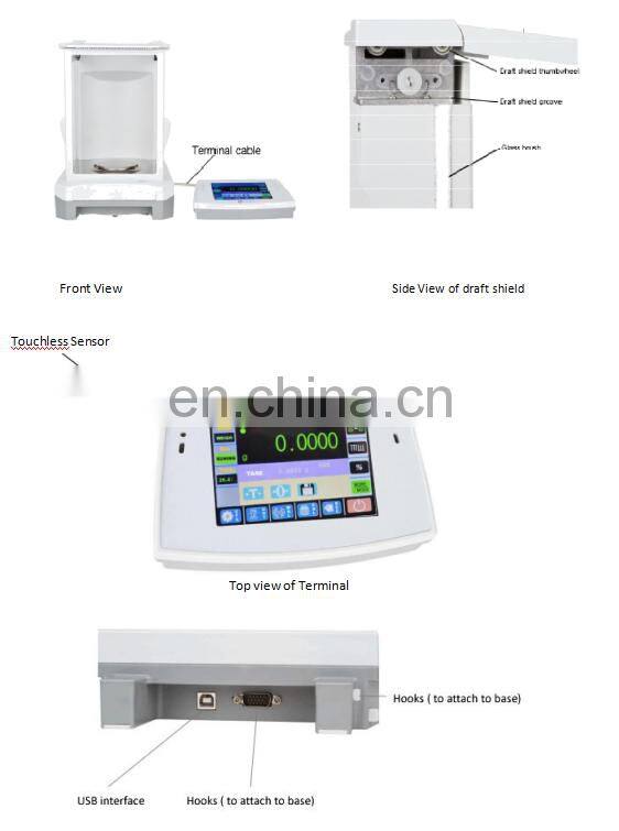 200g 0.1mg Internal Calibration Laboratory Electronic Precision Analytical Balance with Computer Interface