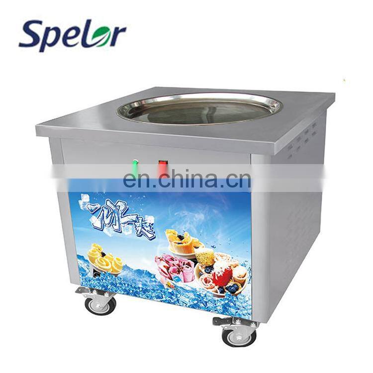 Stainless Steel Single Round Pan Thai Fired Ice Cream Machine